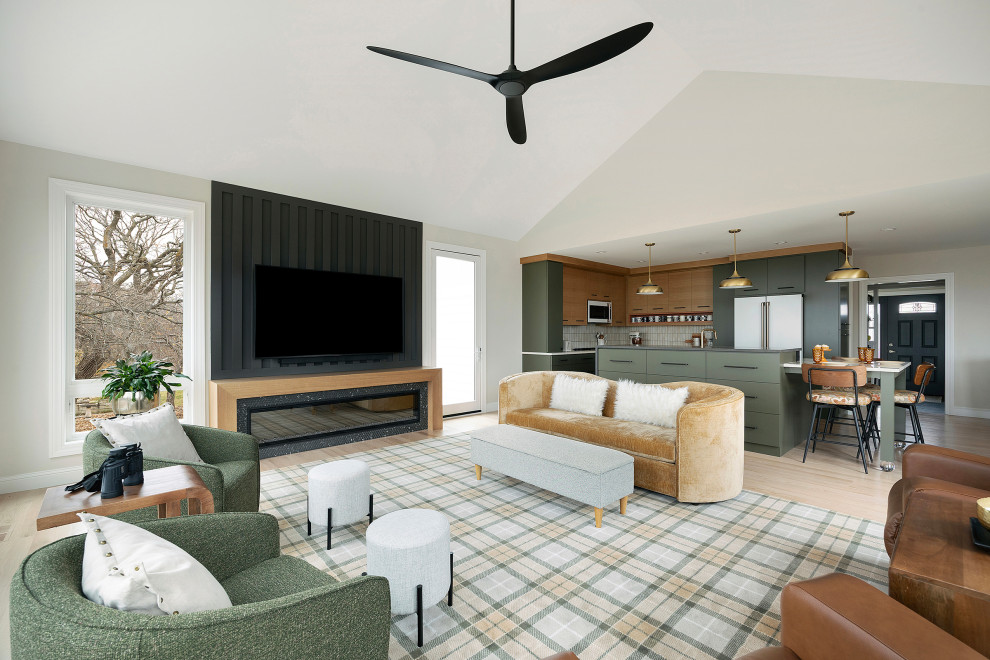 Inspiration for a contemporary living room remodel in Minneapolis