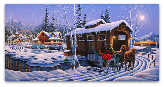 Geno Peoples 'Romantic Christmas' Canvas Art - Traditional - Prints And ...