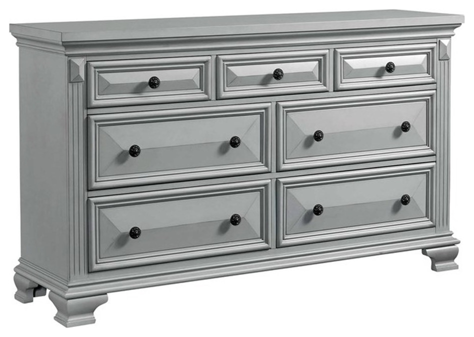 Picket House Furnishings Trent 7Drawer Dresser in Gray Traditional