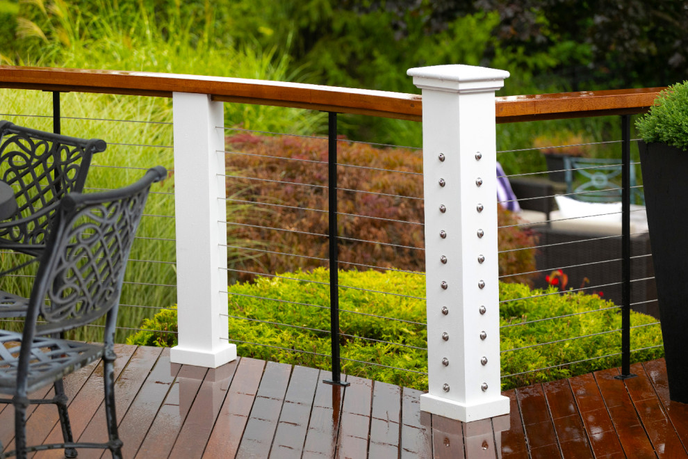 Deck - large transitional backyard deck idea