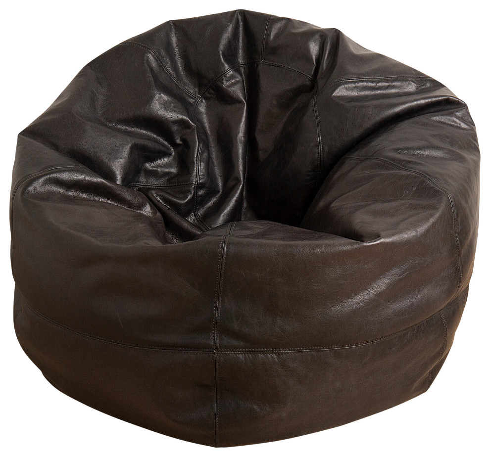 The Pear Genuine Leather Bean Bag Chair - Contemporary - Bean Bag ...