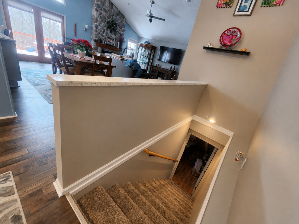 Wolf Lake Modern Lake House | Kitchen & Hardwood Flooring