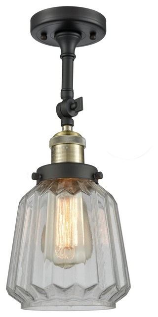 Innovations Chatham 1 Light Semi Flush Mount Black Antique Brass