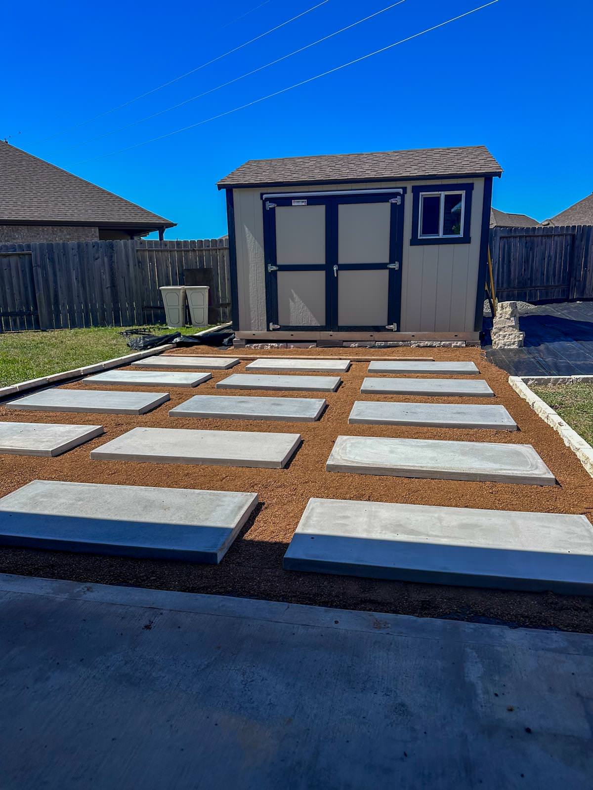 Backyard paver patio with gravel!