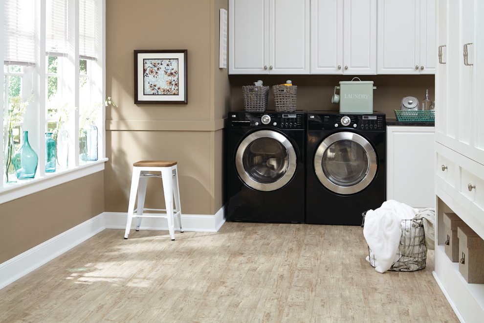 Vinyl Floor Inspiration Transitional Laundry Room Detroit by