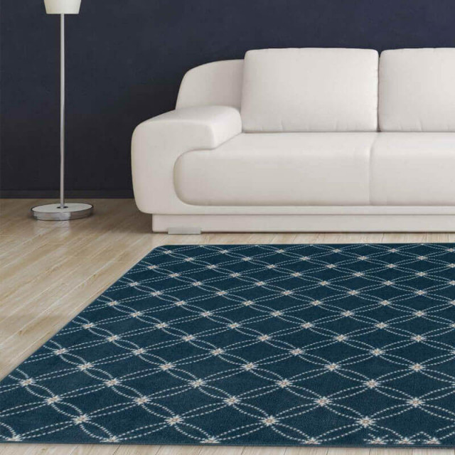 Ribbon Pattern 3/8 Thick Indoor Area Rug Carpet, Charthouse, 12x12