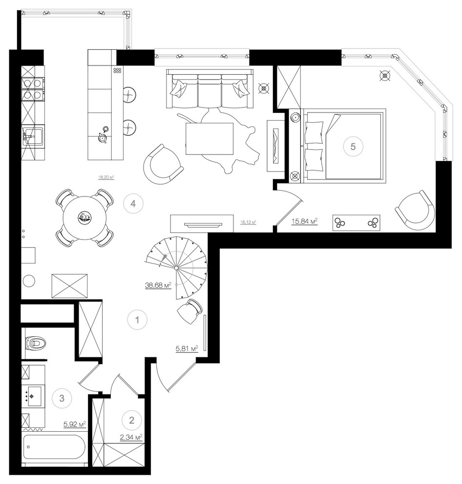 Квартира в стиле лофт