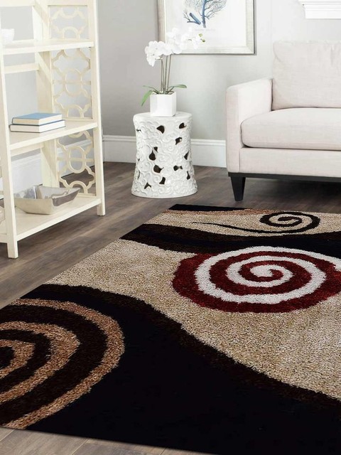 Carpets Hand Tufted Polyester Contemporary Area Rug Beige Brown 8 X10