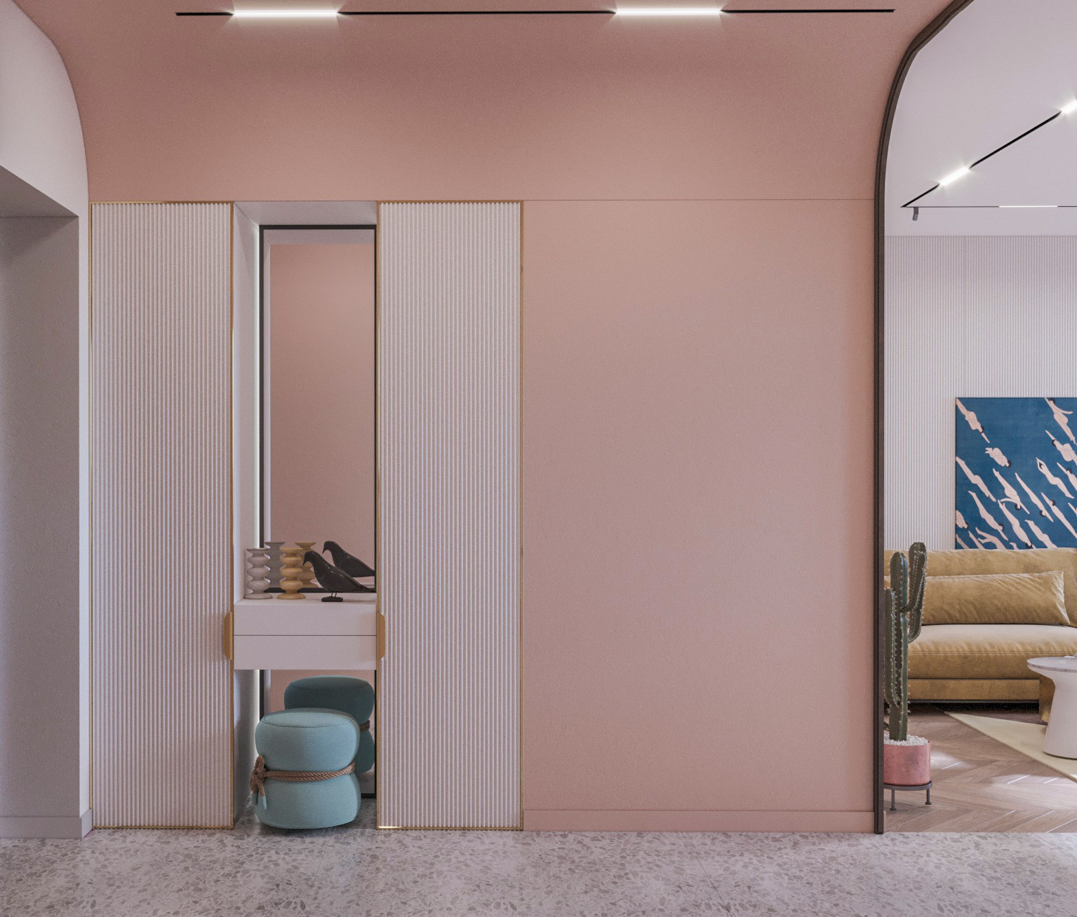 Квартира в нежных тонах для девушки студентки