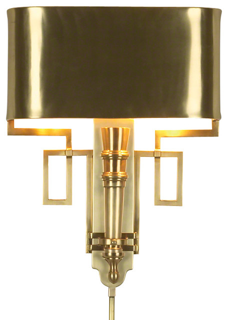 Global Views Torch Sconce, Antique Brass - Transitional ...