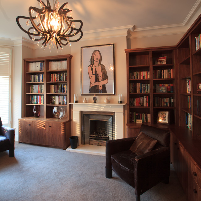 Bespoke Walnut Study contemporary-home-office