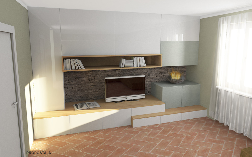 Progettazione soggiorno / mobile ed illuminazione