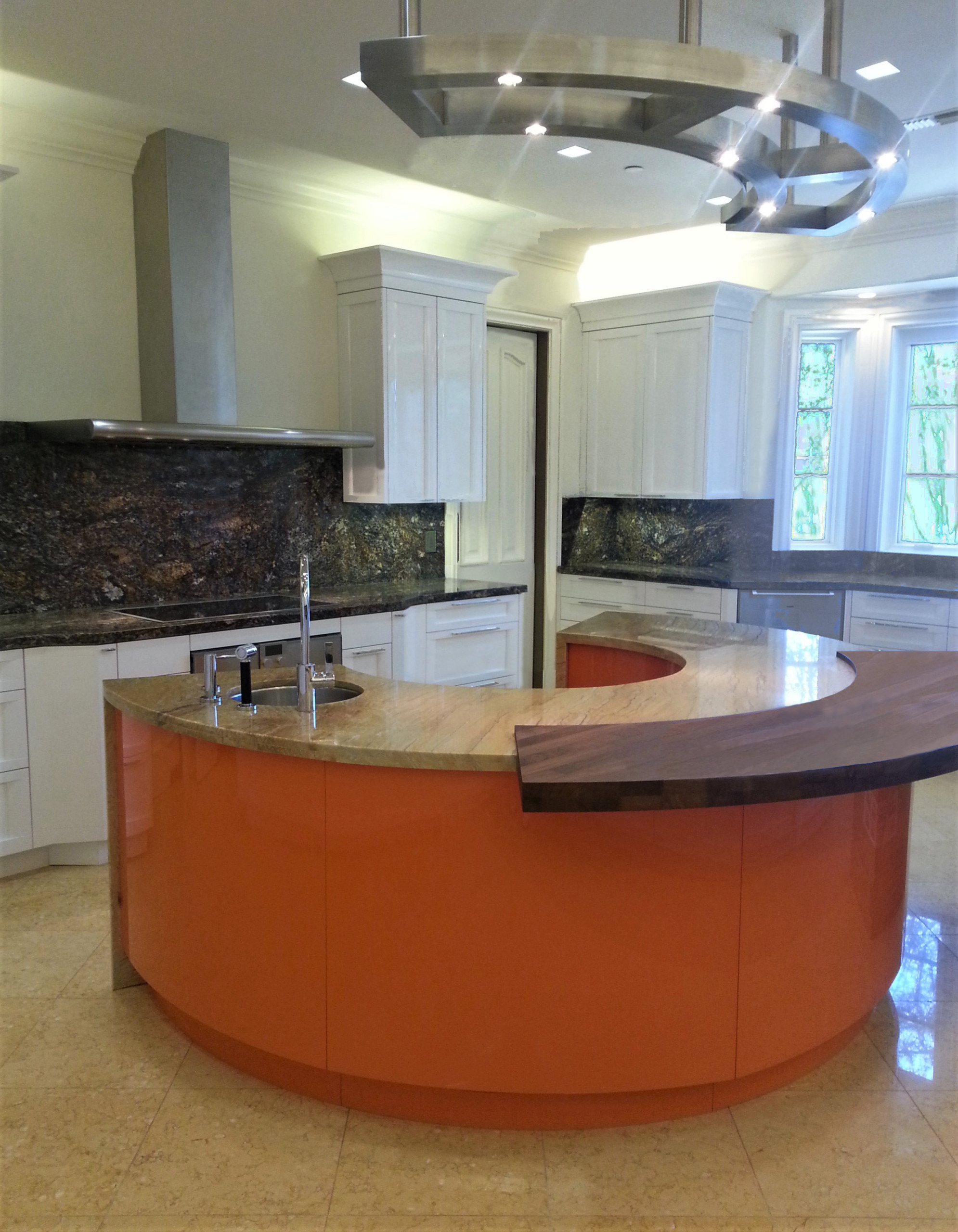 A Bold Contemporary Kitchen Designed For A Client in The Beverly Park Estates