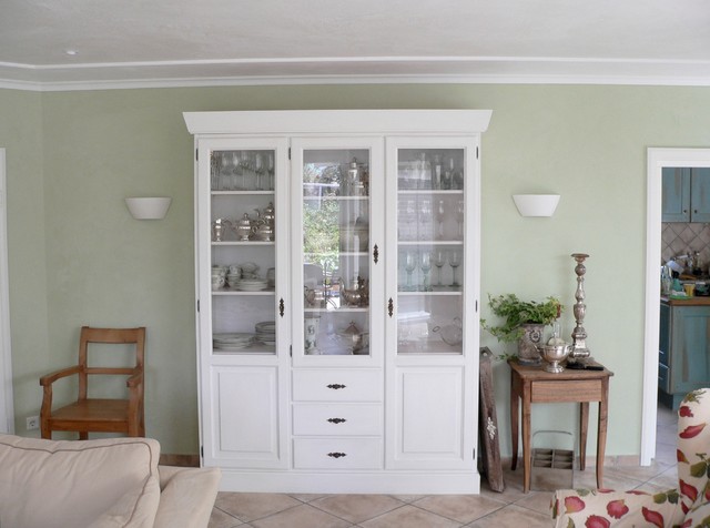 Wohnzimmer mit Gl&auml;tttechnik landstil-dagligstue