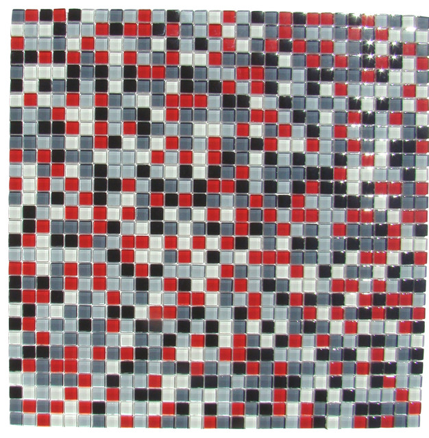 12 87 X12 Burst Red White Black Gray Mosaic Backsplash Tile 12 87 X12 Burst Red White Black Gray Mosaic Backsplash Tile