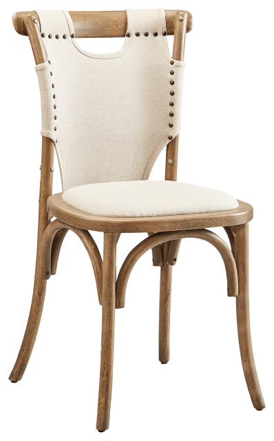 Nashville Oak & Canvas Bentwood Side Chairs (Set of 2)