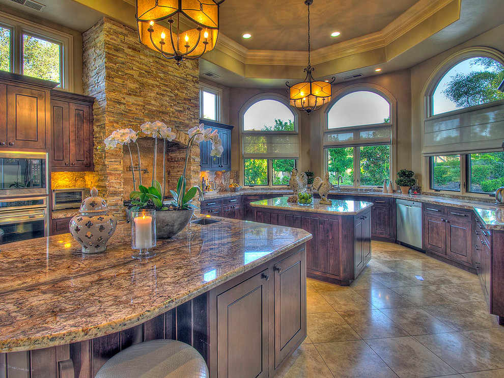 This is an example of a mediterranean kitchen in Sacramento.