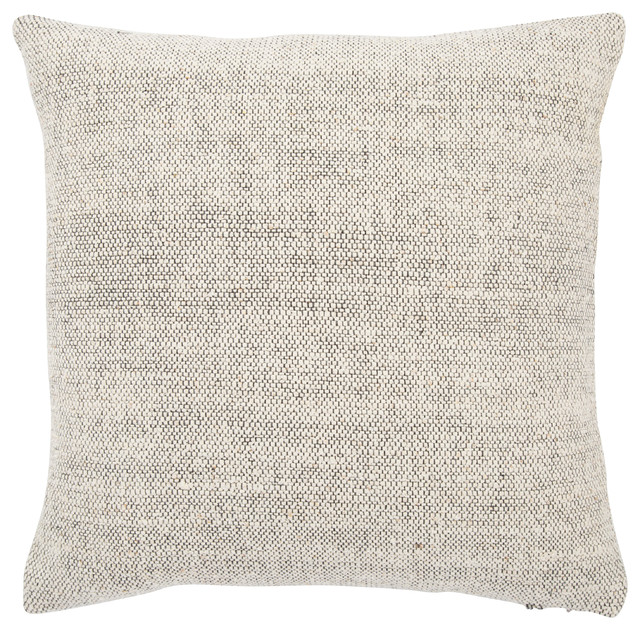 Jaipur Living Tweedy Berry Cream Gray Solid Down Throw Pillow 22