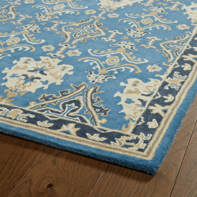 Kaleen HandTufted Middleton Blue Wool Rug Mediterranean Area Rugs
