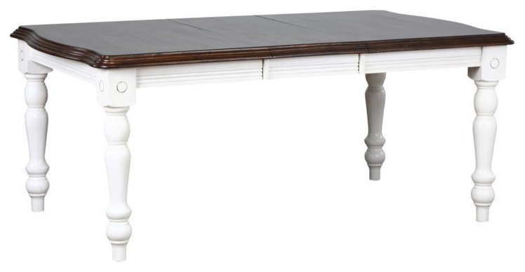 Sunset Trading Andrews 72" Rectangular Extendable Wood Dining Table in White