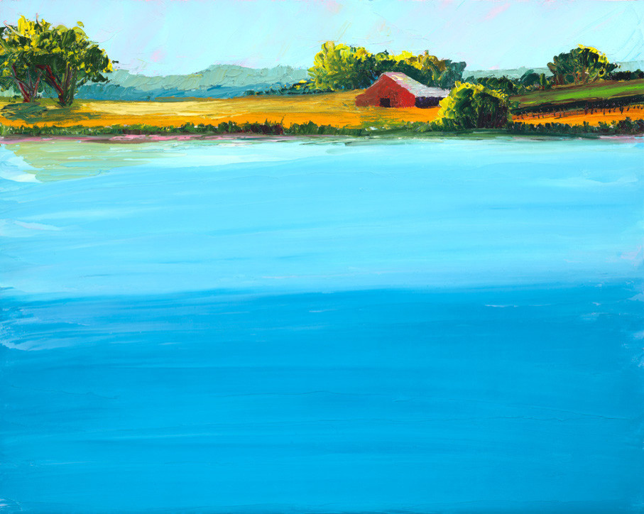 Bring home Dry Creek Valley with "Vineyard Lake", original oil painting