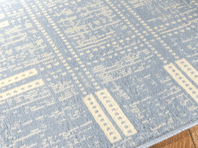 Belgique Collection Blue Modern Contemporary Area Rug 1 X11 X2
