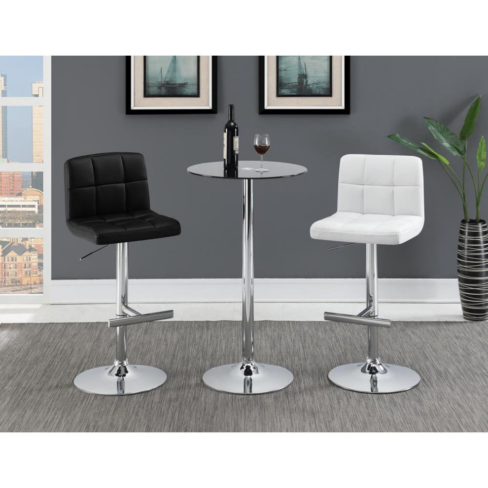 Adjustable Height Bar Stools Chrome and Black (Set of 2) Contemporary Area Rugs by