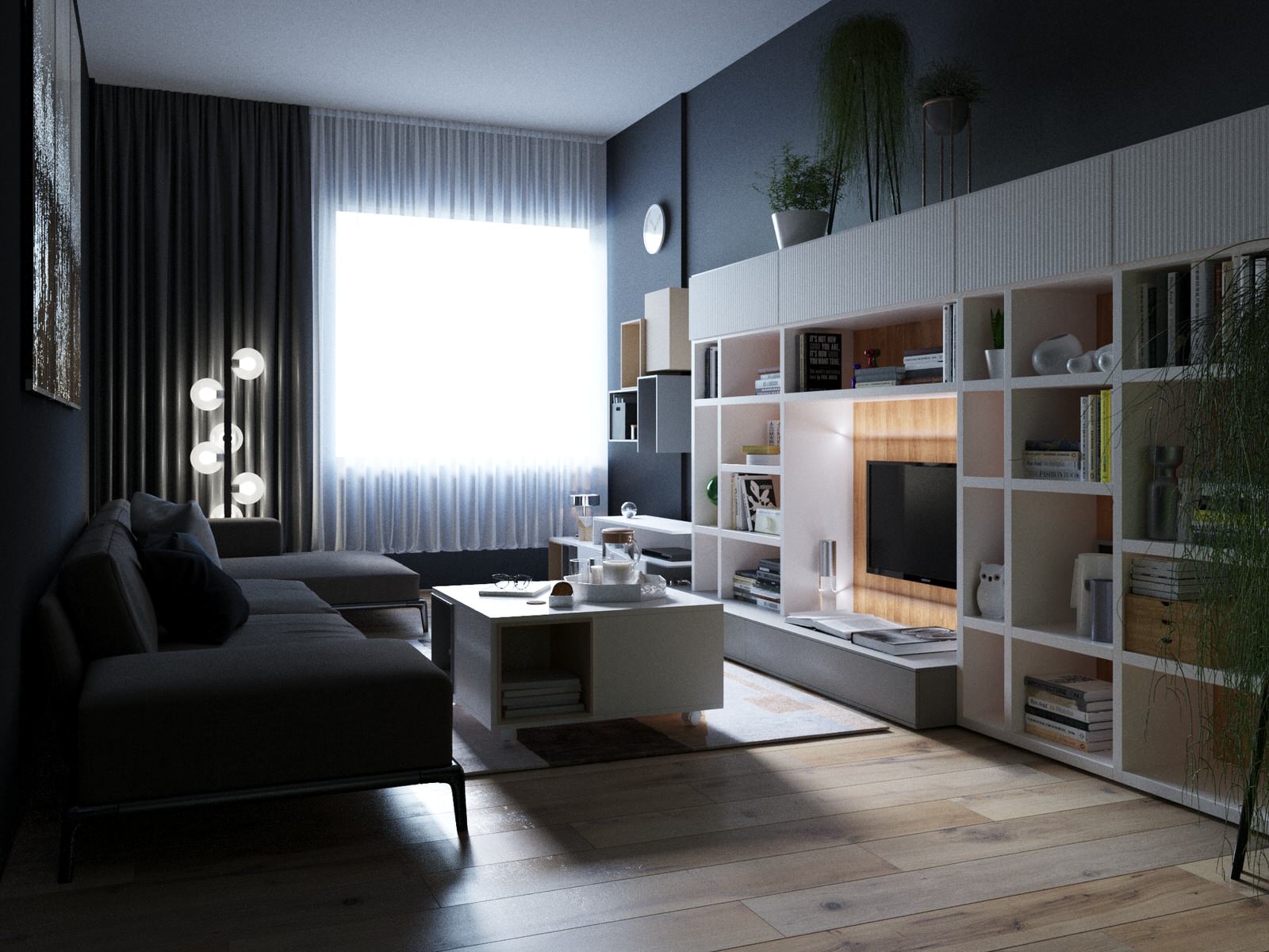 Визуализация гостиной.