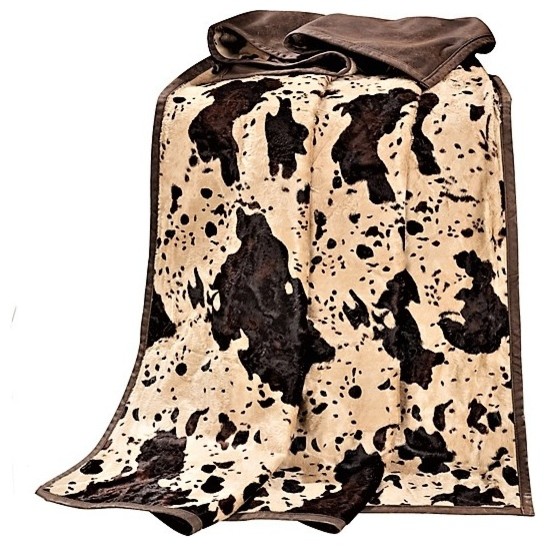 Caldwell Cow Print Western Throw Blanket Contemporary Throws