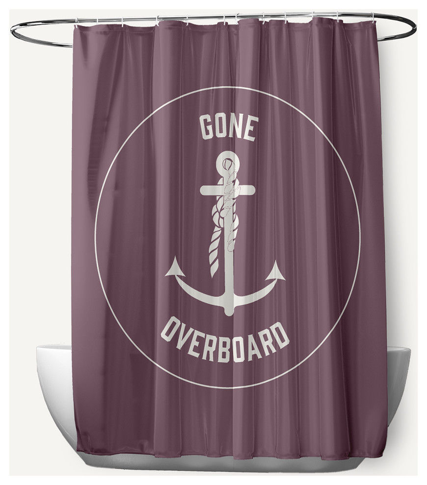 Gone Forever Overboard Dusty Purple 70" w x 73" h Shower Curtain