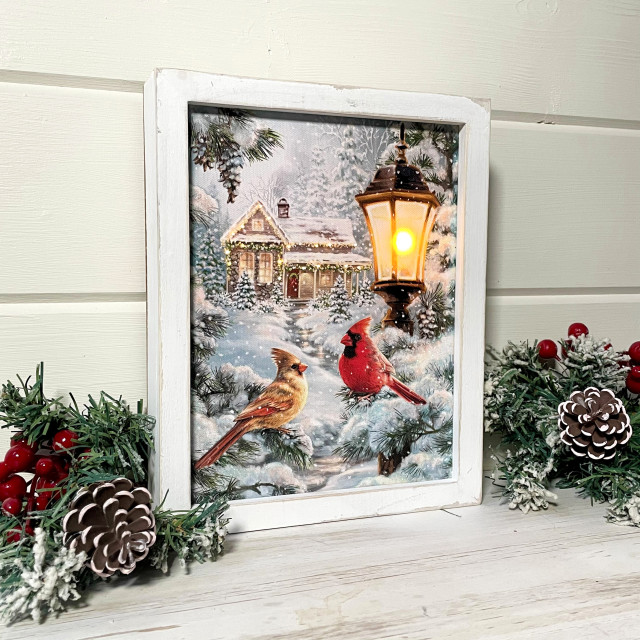 "All is Calm" Lighted Shadow Box Rustic Prints And Posters by