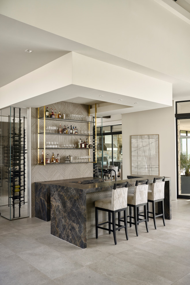 Inspiration for a contemporary home bar in Phoenix.