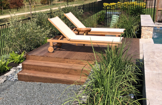 Pool side deck deck