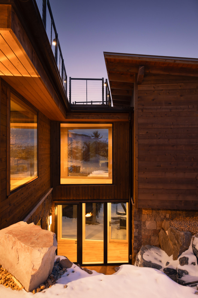 Inspiration for a rustic home design remodel in Denver