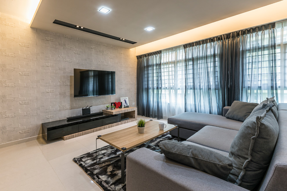 Inspiration for a modern living room in Singapore.