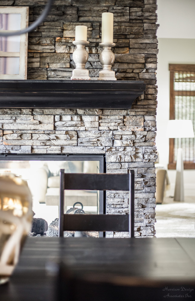 Mountain style home design photo in Calgary