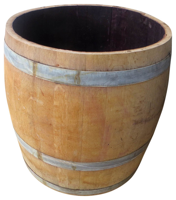 Extra Tall Wine Barrel Planter for Tree or Shrub Planting, 26"H x 26"W