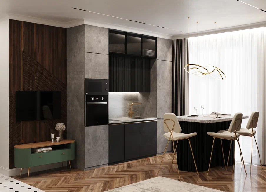 Квартира бизнес класса 75м² в стиле неоклассика