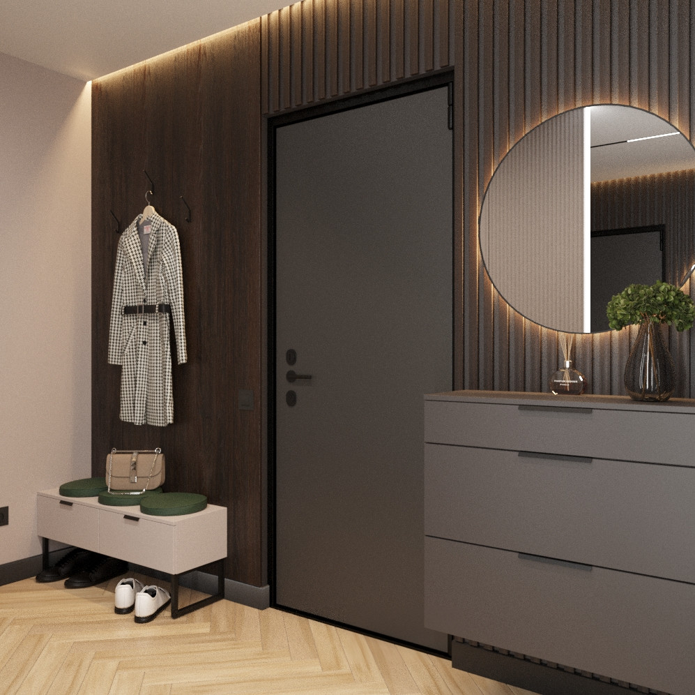 Квартира 64 кв/м в современном стиле, Ультрамарин