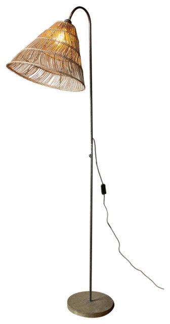 Floor Lamp With Rattan Shade - Tropical - Floor Lamps - by Kalalou, Inc ...