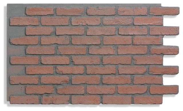 Brick Wall Paneling Faux Red Dark Grout 28 X48 Farmhouse Brick Wall Paneling Faux Red Dark Grout