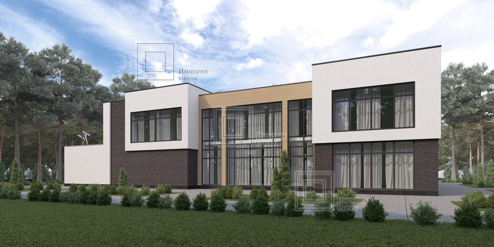 Проект дома с гаражом на три машины