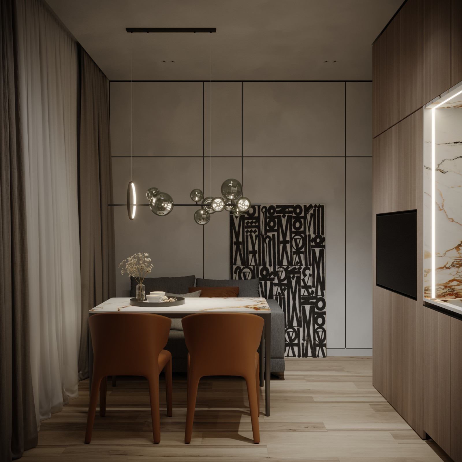 Дизайн проект квартиры в ЖК "Огни"