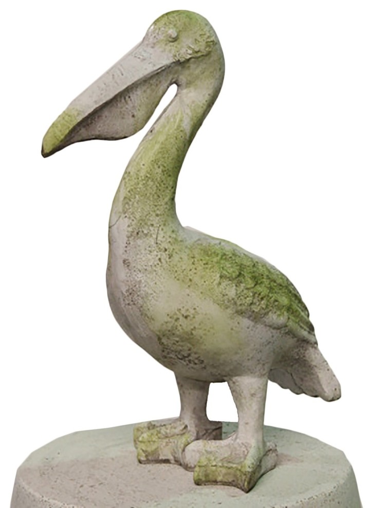 Harbor Pelican, Garden Birds Beach Style Garden Statues And Yard Art by XoticBrands Home