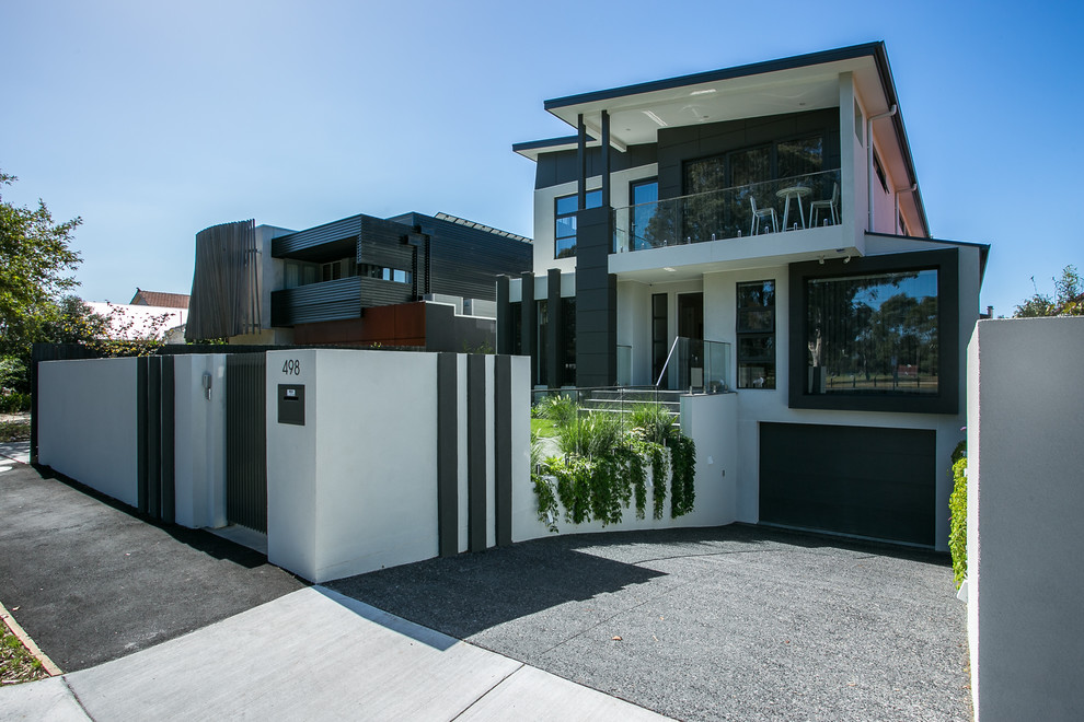 Photo of a large contemporary three-storey exterior in Melbourne.