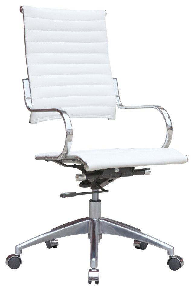 Classics Flees Office Chair High Back, White, 42