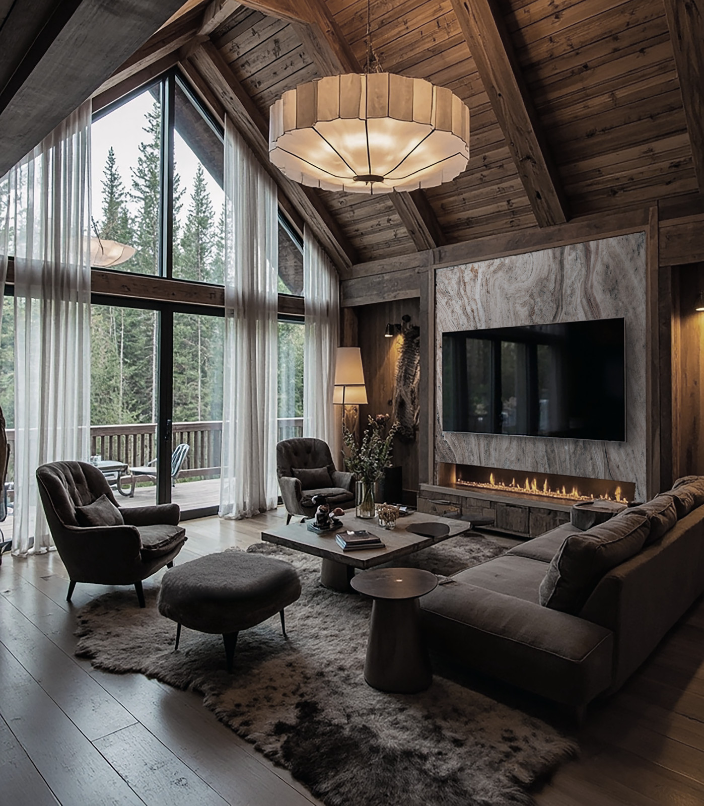 Интерьеры в деревянном доме