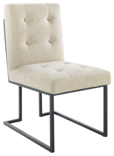 Privy Black Stainless Steel Upholstered Fabric Dining Chair Transitional Dining Chairs By Modway Houzz