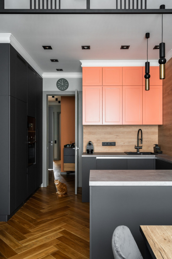 Небанальный лососевый в сочетании с серым