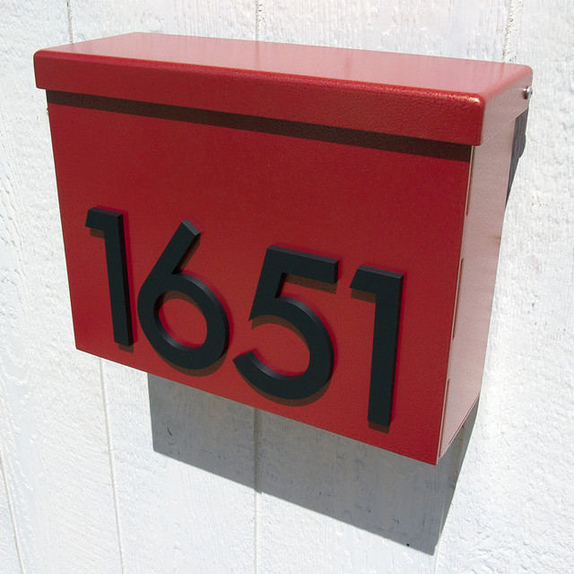 Address PCustom Modernist House Number Mailbox No. 1310 in Powder Coated Aluminu